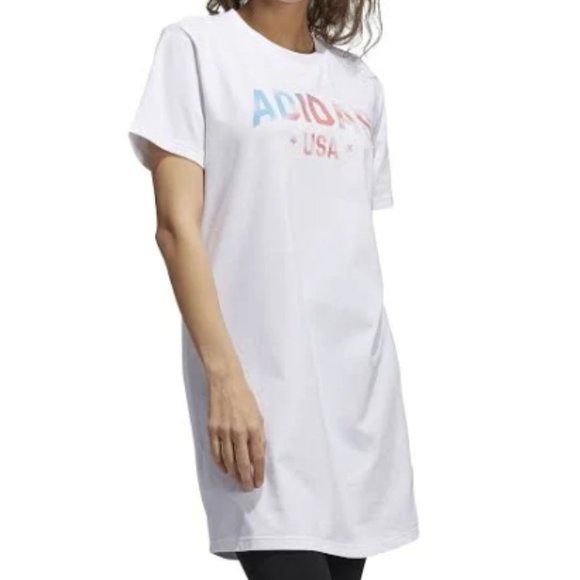 adidas Dresses & Skirts - NEW Adidas T - Shirt Dress Jersey · Round Neck · Short Sleeve · Mini - (M) (L)